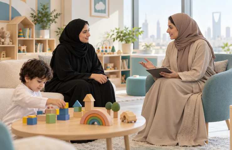 A child receiving individualized developmental support in Riyadh